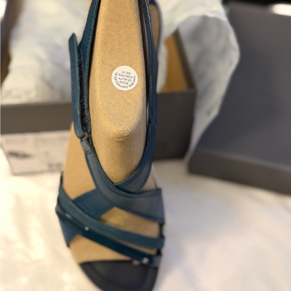 Ecco Women's Blue Wedge Sandals